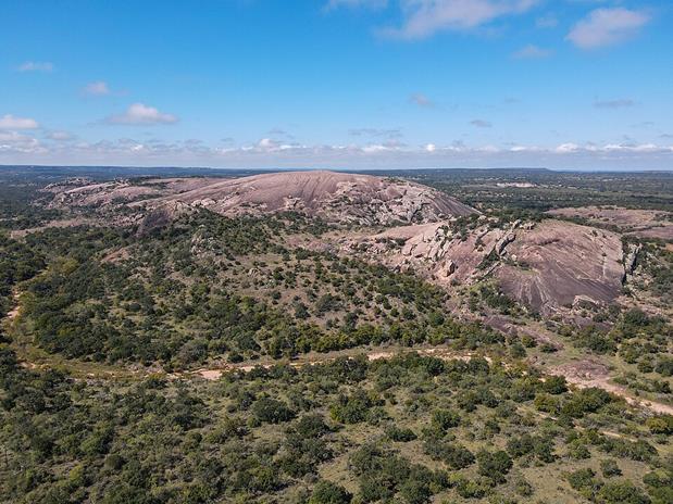 Aerial view of Enchanted Rock
